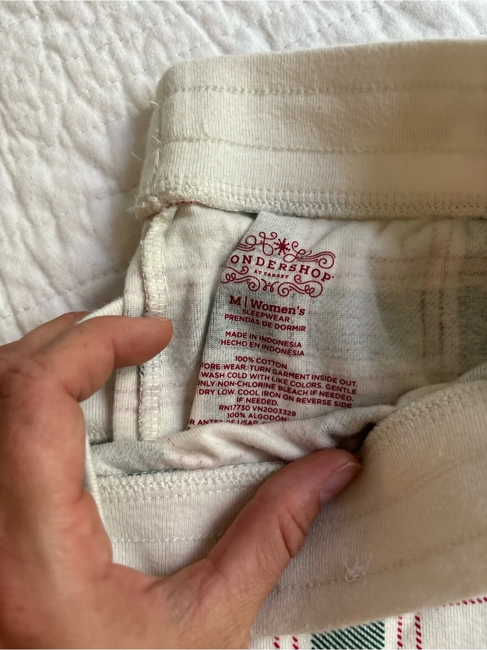 Target White and Green Plaid Pajama Pants - Picture 3 of 3